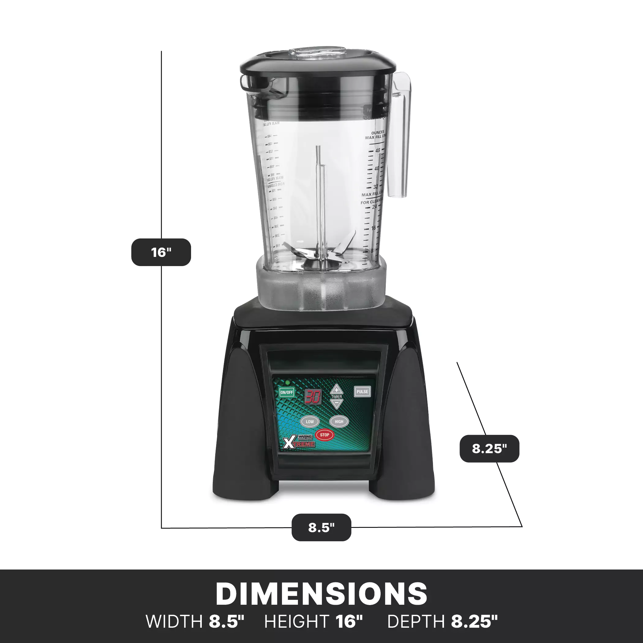 Xtreme Blender with Electronic Touchpad Timer and 48 oz. Copolyester Container